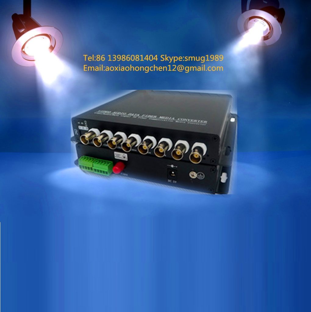 8 канальный TVI аудио оптоволоконный передатчик и приёмник JM-TVI-8V8A