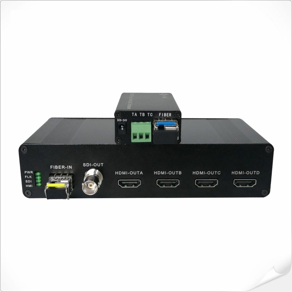 1-канальный 3G-SDI Волоконный удлинитель с 4-канальным выходом HDMI