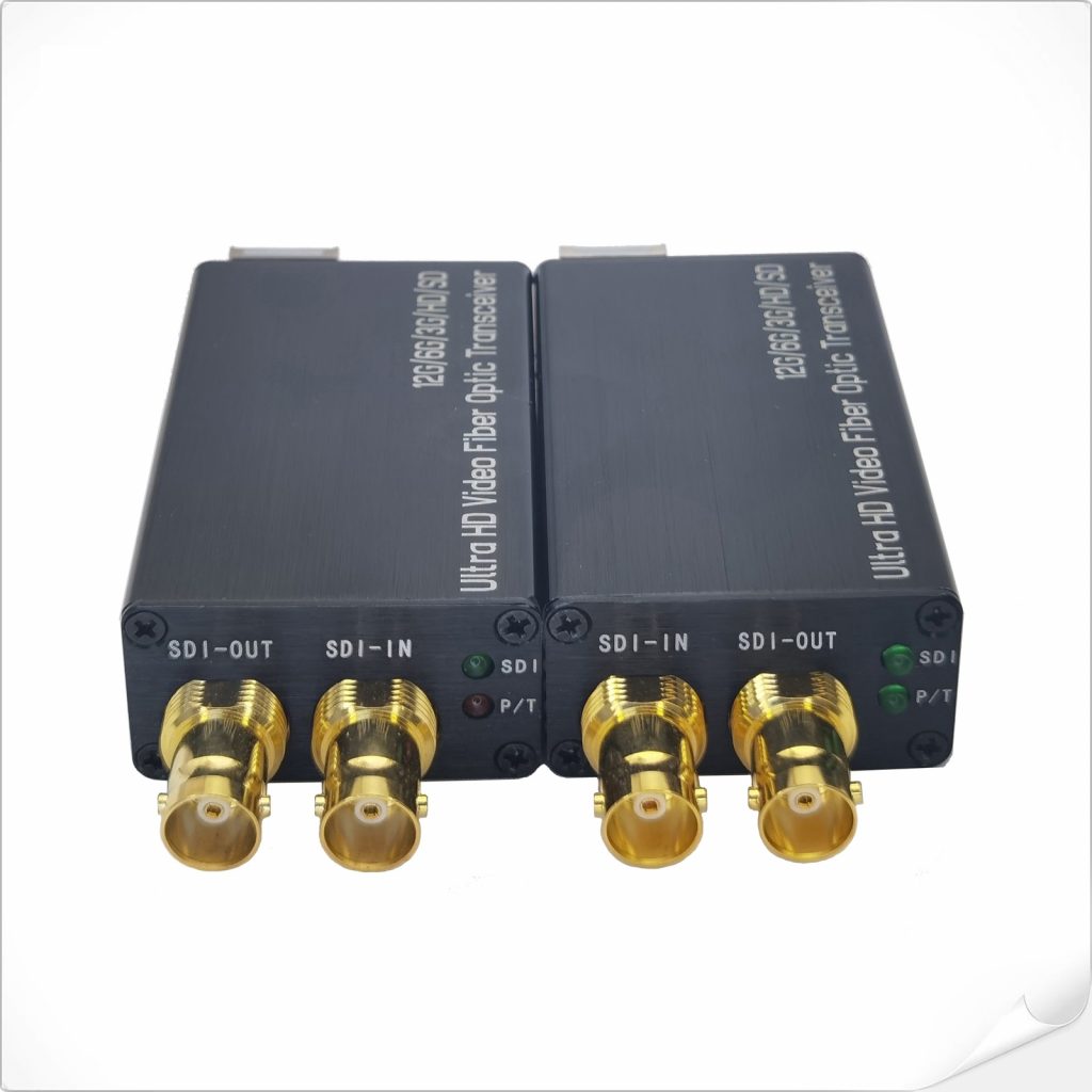 Мини 1-канальный прямой + 1-канальный обратный преобразователь 12G-SDI в оптоволокно