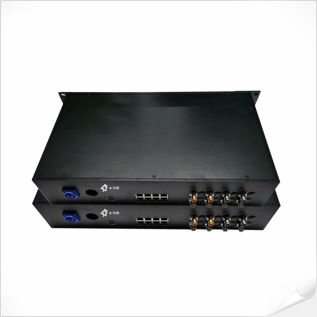 8-канальный Гигабитный PoE + 6-канальный прямой 3G-SDI + 2-канальный обратный 3G-SDI Волоконно-оптический удлинитель