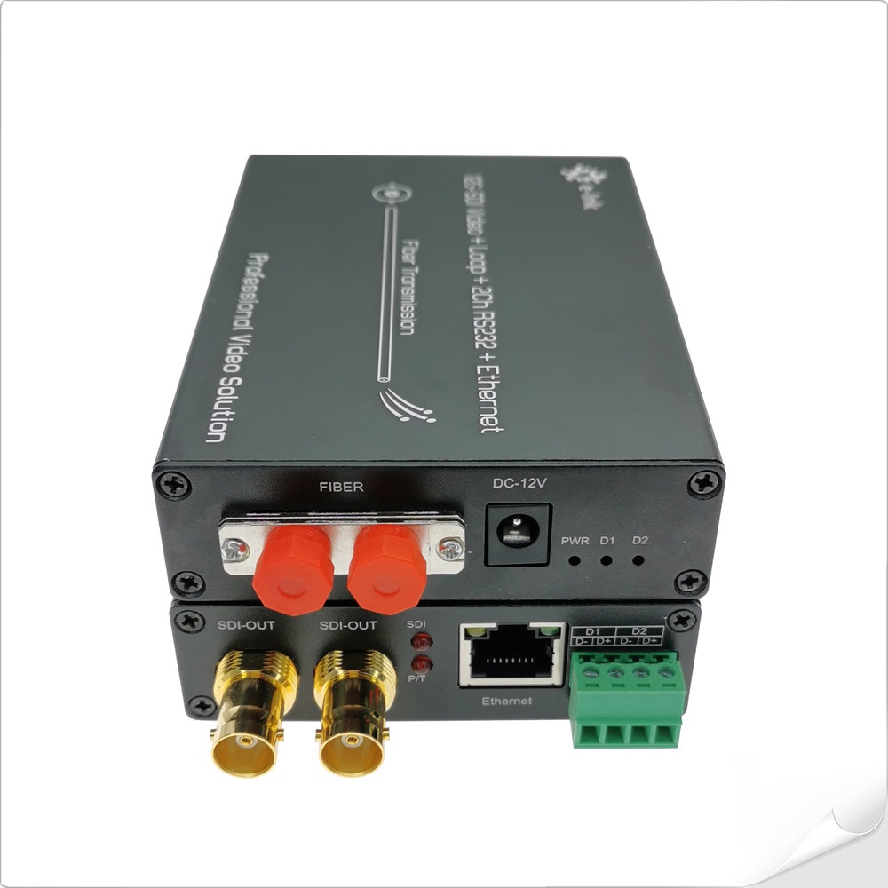 Оптоволоконный конвертер 12G-SDI с гигабитным Ethernet и 2-канальным обратным RS485